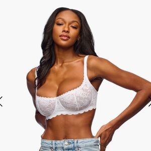 Cosabella White Lace Balconette Bra, 34E